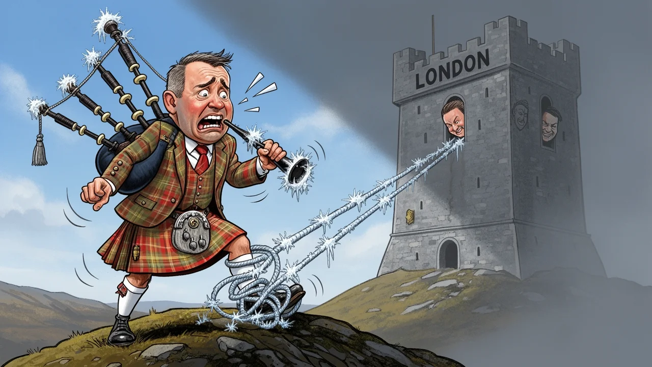 Cover art: Skotská gajda piští tón, který Londýn zakázal