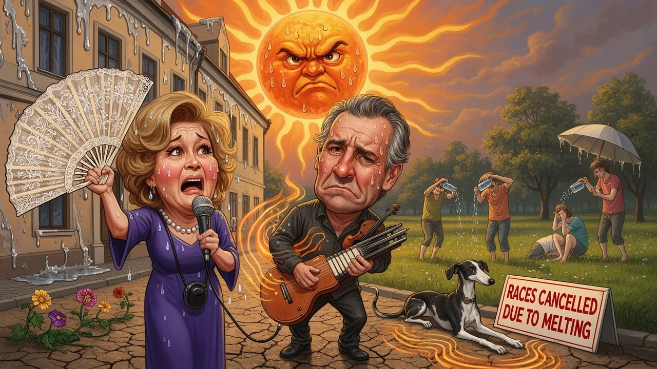 Cover art: Brutální vedro kosí slavné koncerty i chrtí dostihy
