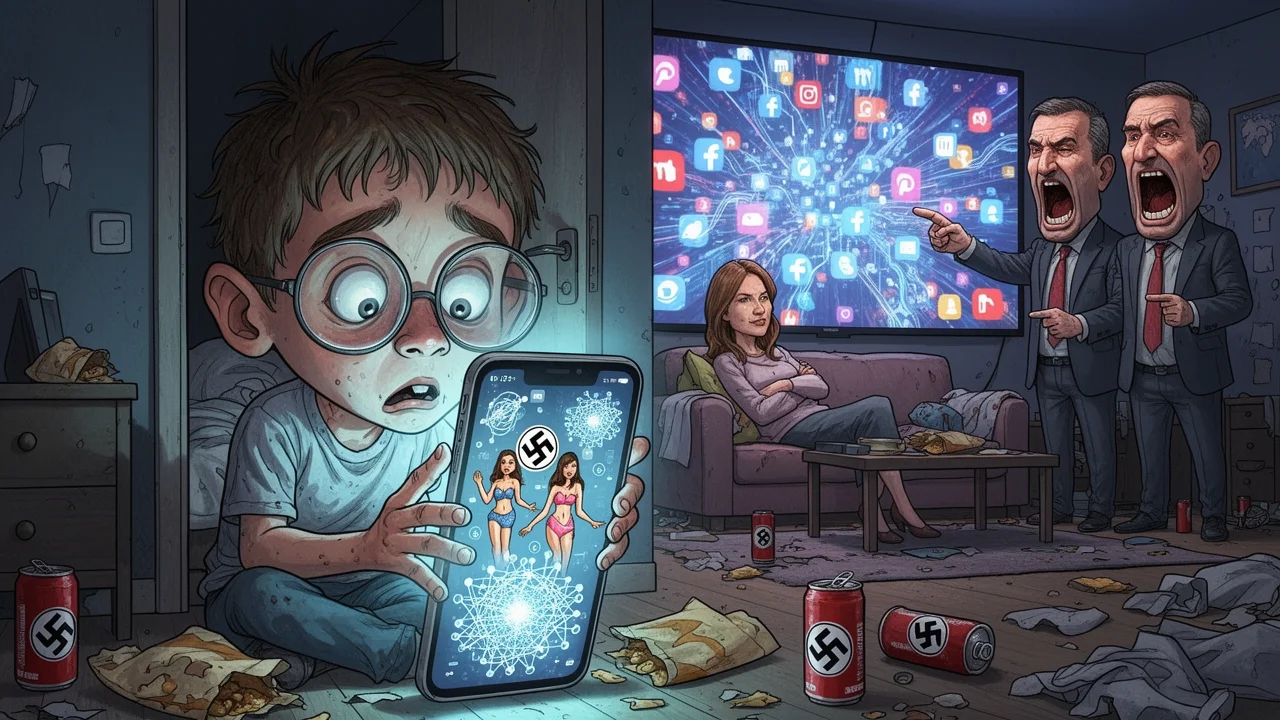Cover art: Malí náckové a nahota za peníze na displeji