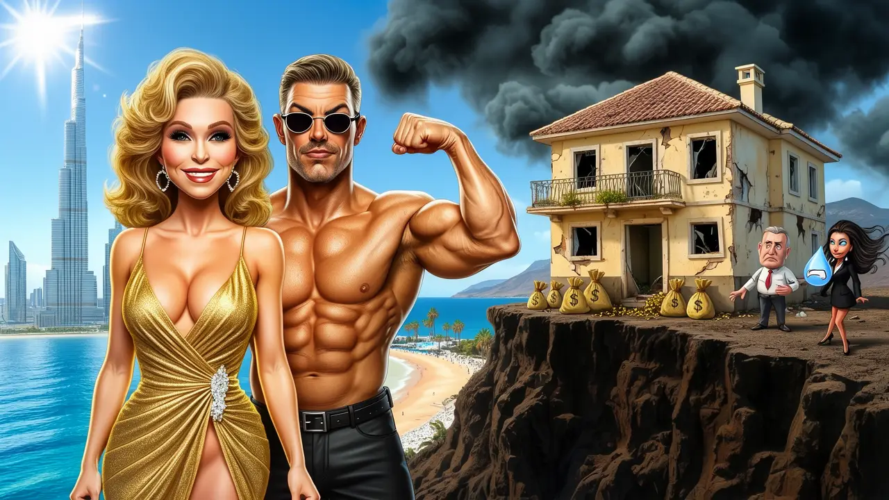Cover art: Zlatá klec na ostrově a svalovec v Dubaji