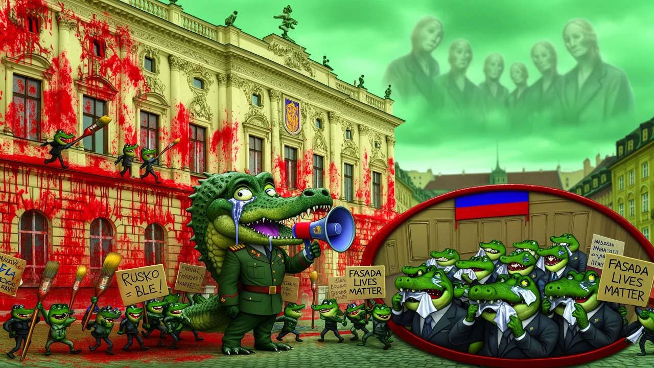 Cover art: Barbarství! Rudá barva v pražské ulici