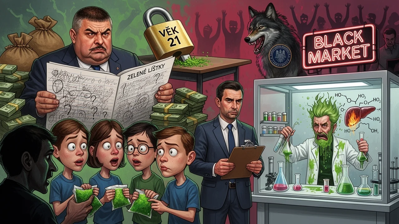 Cover art: Zelený prášek pro dospělé muže aneb Andrej Babiš posouvá