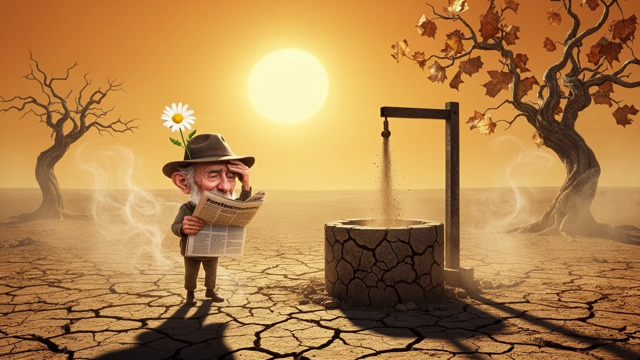 Cover art: Slunce nad prázdnou studnou a ticho v horkém prachu