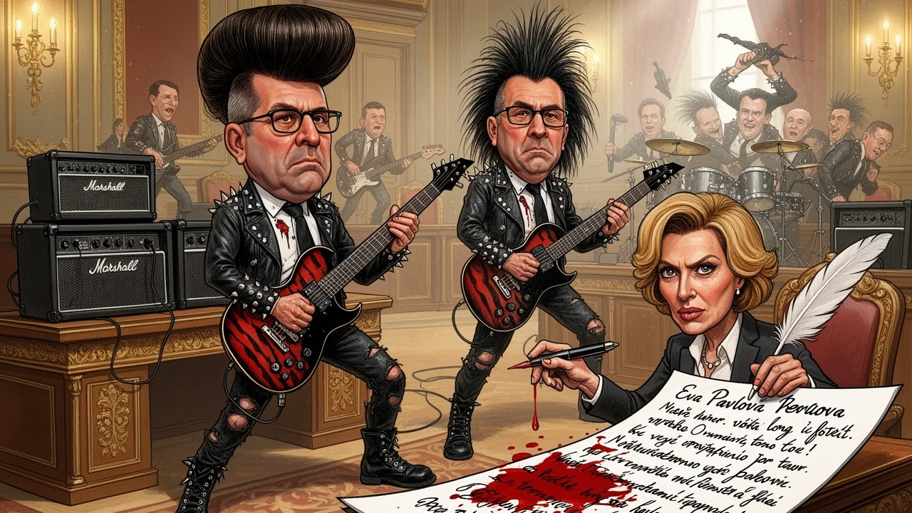 Cover art: První dáma posílá ministry metalisty na dlouhé turné