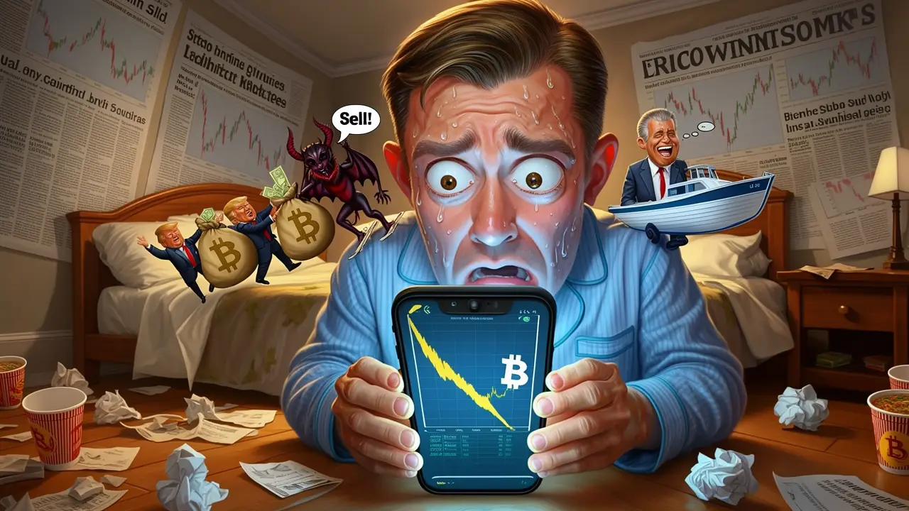 Cover art: Bitkojn padá a Trumpova cla nám dneska drtí sny
