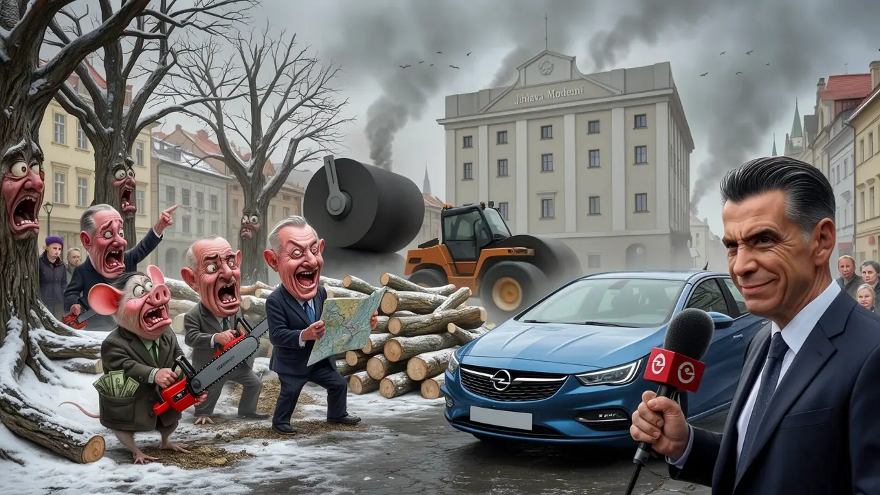 Cover art: Jak se v Jihlavě měří pokrok půl metrem asfaltu
