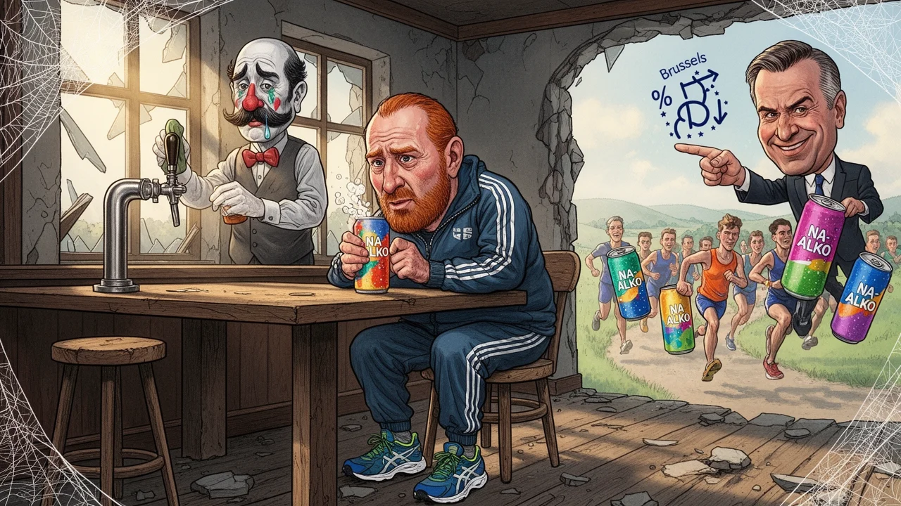 Cover art: Tradiční český pivař tiše pláče s nealkem v ruce