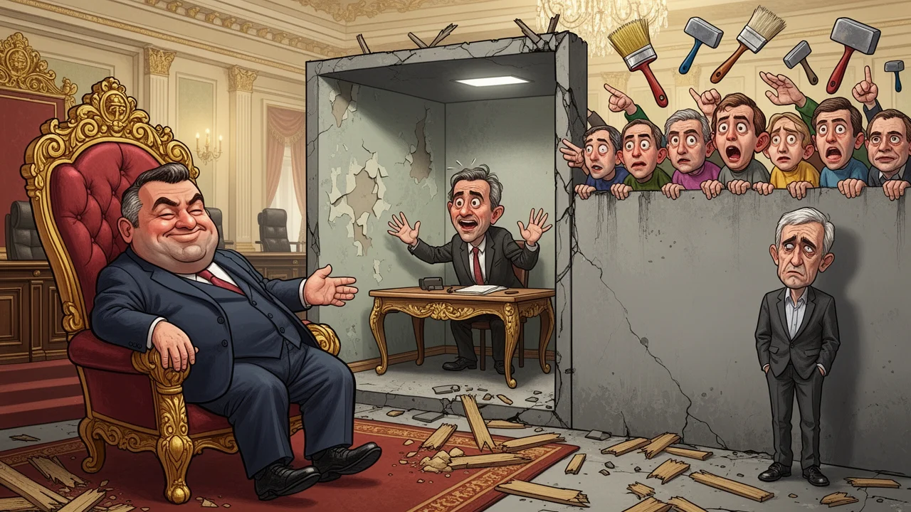 Cover art: Tři miliony za nové stěny pro ministra bez moci