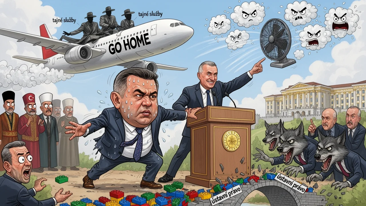 Cover art: Prezident a premiér se přou o jedno letadlo