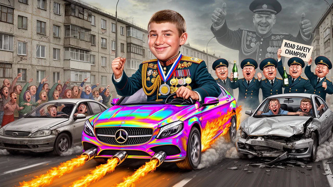 Cover art: Závodník v protisměru a medaile za bezpečnost silnic