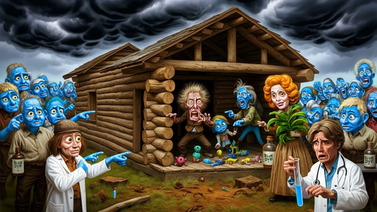 Cover art: Modrá rodinka, která vyděsila zbytek vesnice