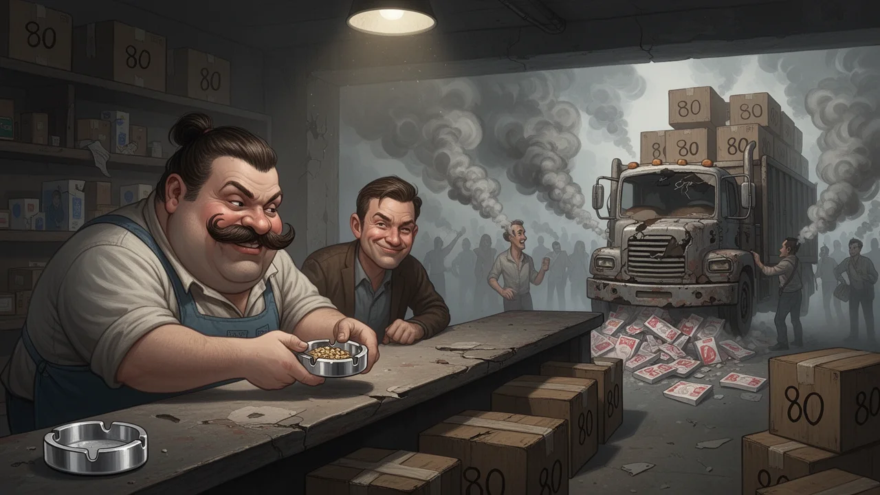 Cover art: Šest miliard mizí v kouři z falešné krabičky