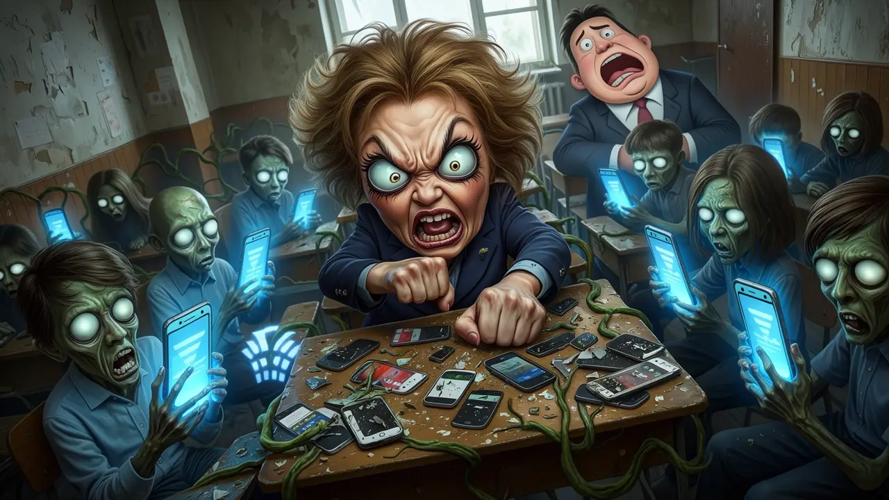 Cover art: Displej místo mozku: Školní apokalypsa