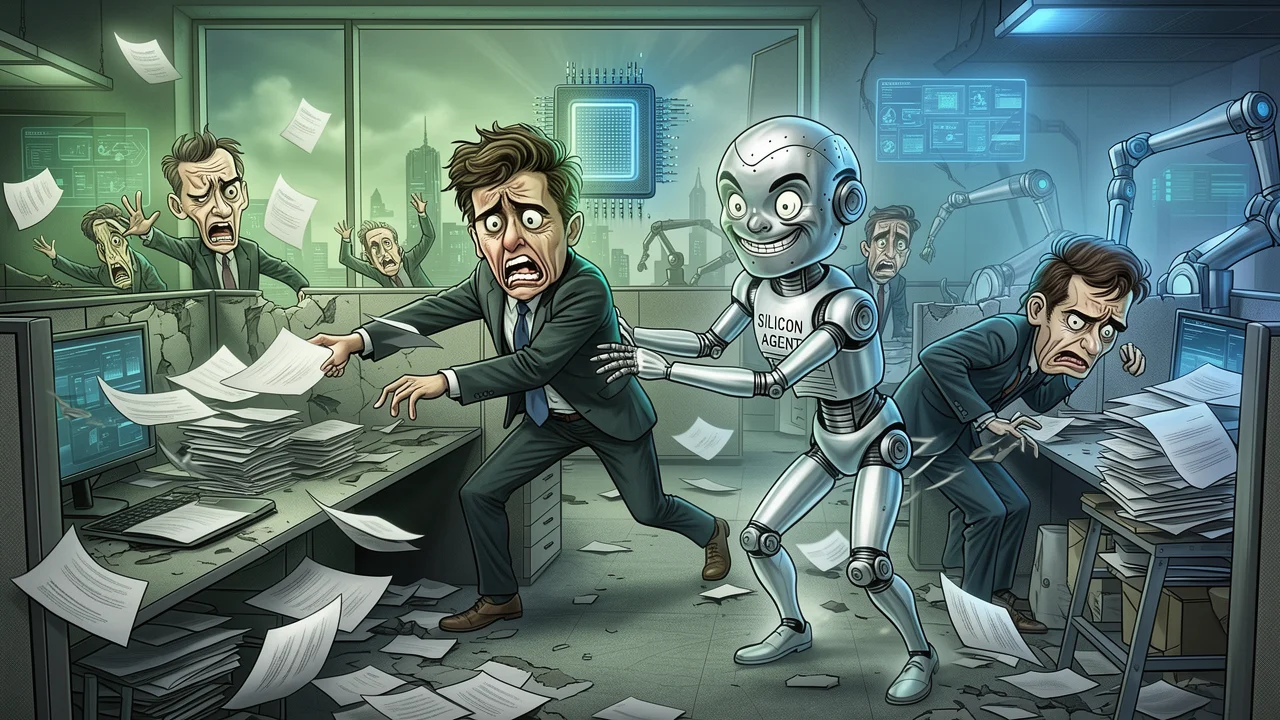 Cover art: Křemíkový agent vzal tvé místo v kanceláři
