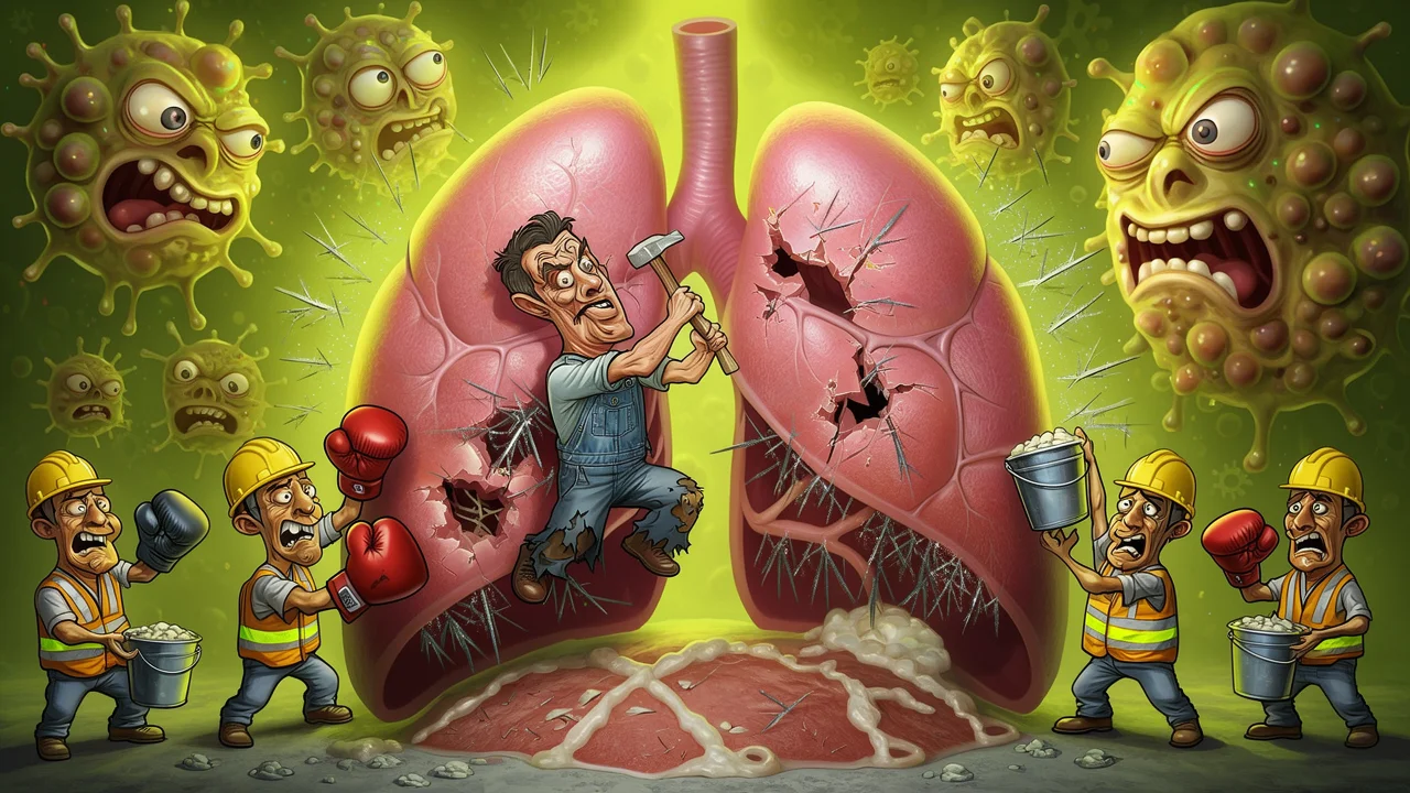 Cover art: Neviditelné minerální jehly mění plíce na kámen