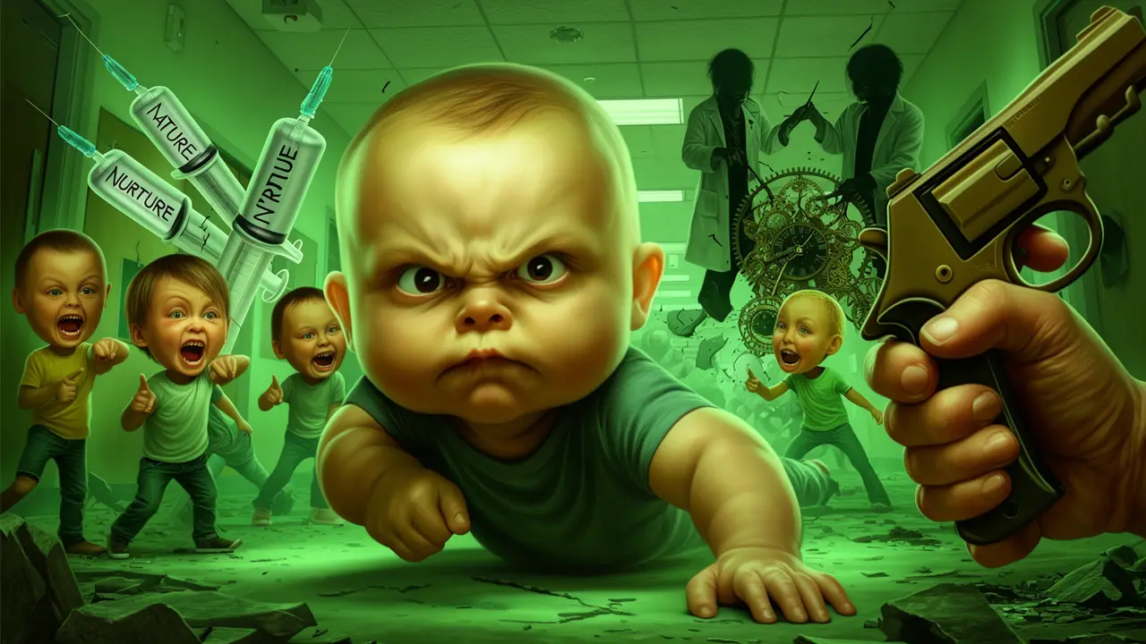 Cover art: Otázka, zda se s tím zlem už rodíme, nebo ho tvoří svět