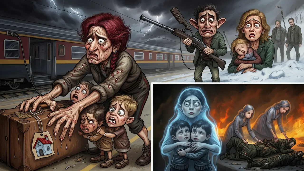 Cover art: Tři srdce rozdělená válkou hledají nový domov