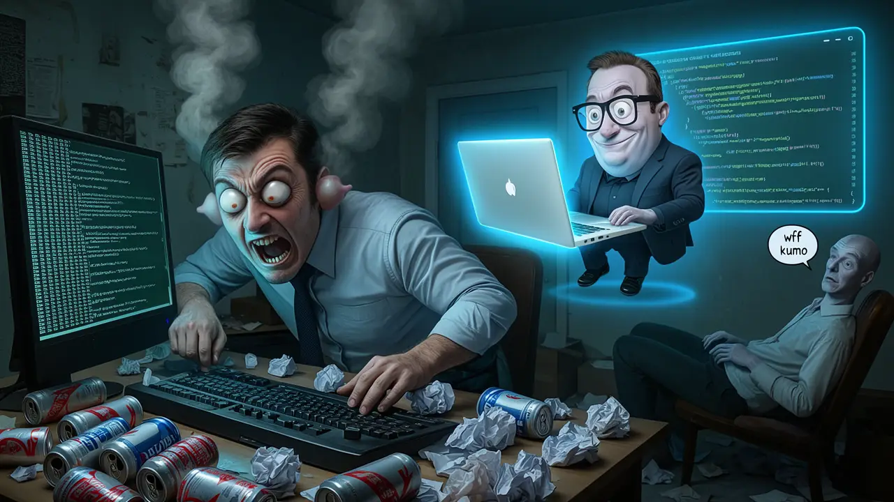 Cover art: Vibe coding končí errorem a absolutní frustrací