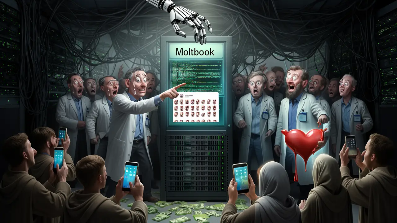 Cover art: Zápisky z Moltbooku a hledání ducha ve stroji